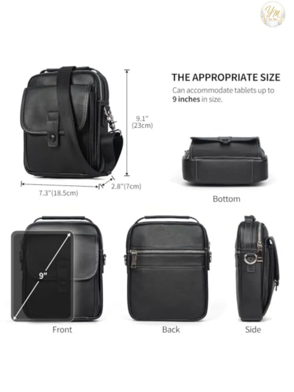 Genuine Leather Small Messenger Bag Crossbody